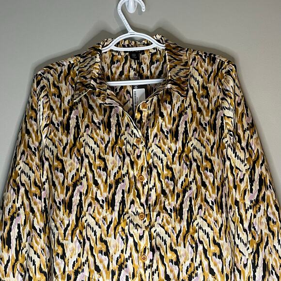 NWT! Boohoo Brown / Pink / Black Animal Print Blouse Size 8 - Picture 16 of 16